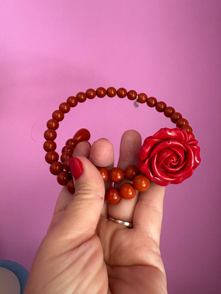 INCANTEVOLE -  MEDITERRANEA Chocker  contrarie’  1 giro corallo rosso con rosa