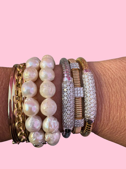 Bracciale ROUND Tubogas argento 925 con zirconi