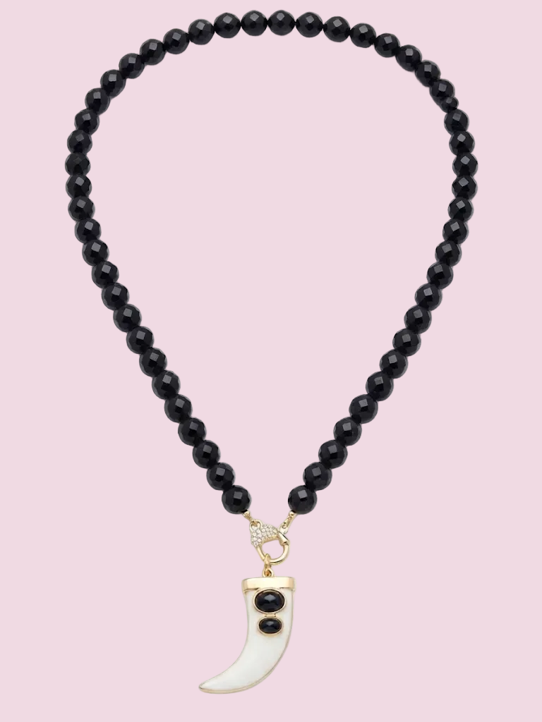 Halskette LUCE - ONYX 10mm - Schmuckverschluss - 50cm - Charm Luce