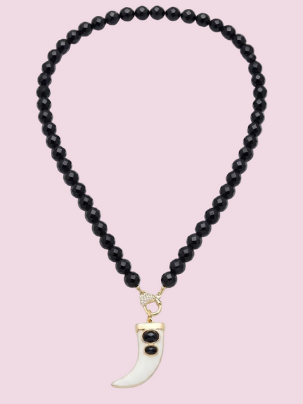 Halskette LUCE - ONYX 10mm - Schmuckverschluss - 50cm - Charm Luce
