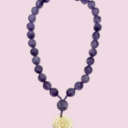 Collana Ametista & Rosa Haute Couture