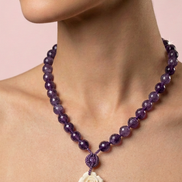 Collana Ametista & Rosa Haute Couture