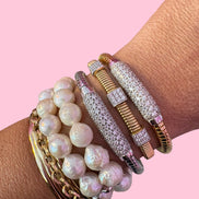 Bracciale ROUND Tubogas argento 925 con zirconi