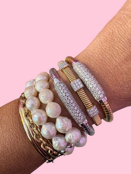 Bracciale ROUND Tubogas argento 925 con zirconi