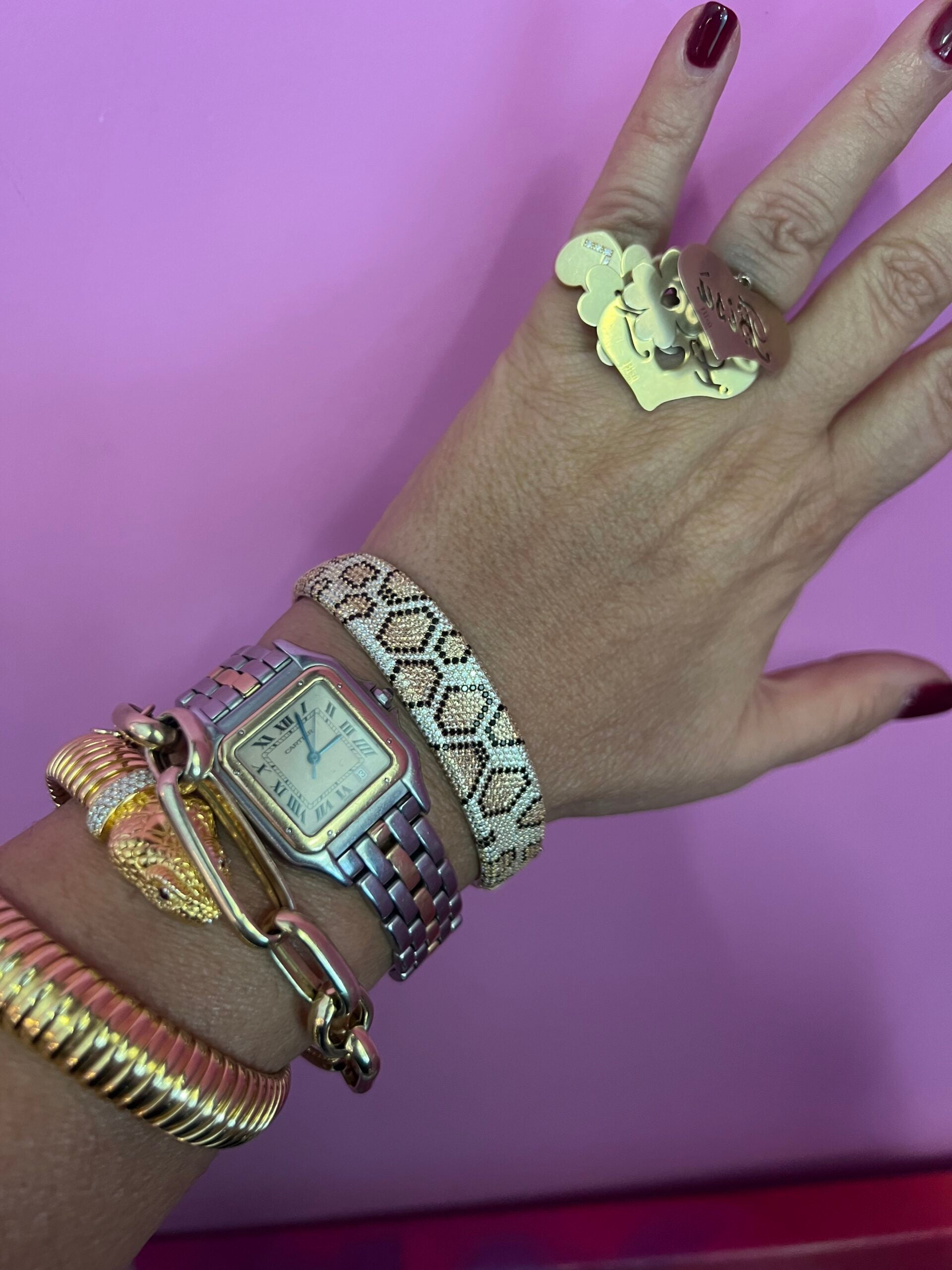 Bracciali JUNGLE argento 925  Pavé Pitone di zirconi
