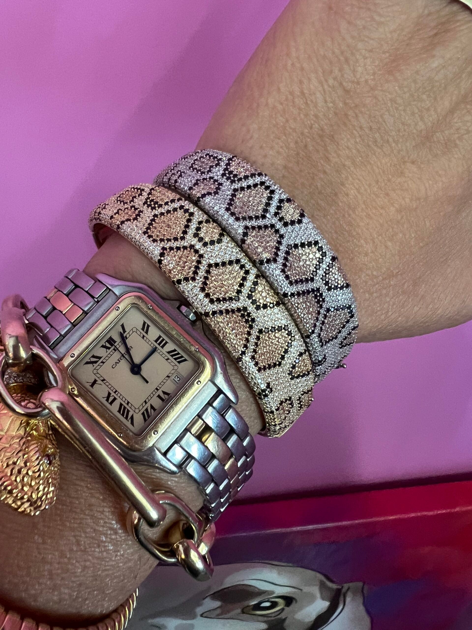 Bracciali JUNGLE argento 925  Pavé Pitone di zirconi