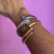 Bracciale Tubogas Flessibile Contrarié - cm 1,2 acciaio senza zirconi