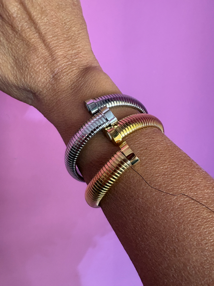 Bracciale Tubogas Flessibile Contrarié - cm 1,2 acciaio senza zirconi