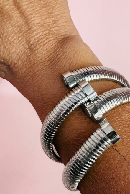 Bracciale Tubogas Flessibile Contrarié - cm 1,2 acciaio senza zirconi