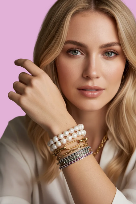 LUDOVICA - Bracciale catena argento 925 oro giallo