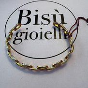 Bangle CATENA -  Bracciale rigido argento 925 oro giallo