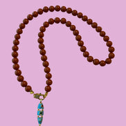 Collana MEDITERRANEA - Corallo rosso   mm 10 - chiusura gioiello argento 925 - cm 60