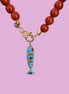 Collana MEDITERRANEA - Corallo rosso   mm 10 - chiusura gioiello argento 925 - cm 60