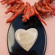 Collezione Mediterranea - Collana di Corallo rosso naturale e cuore corno
