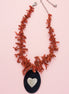 Collezione Mediterranea - Collana di Corallo rosso naturale e cuore corno