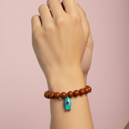 Bracciale Bisette - JAIPUR Medietrranea  corallo rosso  con charm pesciolino turchese