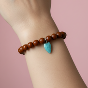 Bracciale Bisette - JAIPUR Medietrranea  corallo rosso  con charm cuore amazzonite