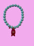 Bracciale Bisette - JAIPUR OCEANO turchese  con charm pesciolino agata fucsia