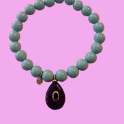 Bracciale Bisette - JAIPUR OCEANO turchese  con charm agata viola