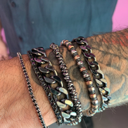 Tennis  - UOMO -bracciale argento 925 rodio con zirconi neri