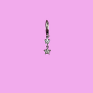 Orecchini Stelline Hoop Argento 925 rodiato con zirconi