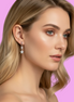 Orecchini Stelline Hoop Argento 925 rodiato con zirconi