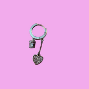Orecchini CUORICINI Hoop Argento 925 rodiato con zirconi