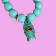 Bracciale Bisette - JAIPUR  OCEANO   turchese  con charm pesciolino turchese