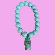 Bracciale Bisette - JAIPUR  OCEANO   turchese  con charm pesciolino turchese