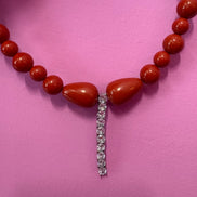 INCANTEVOLE -  MEDITERRANEA Chocker flessibile corallo rosso con tennis argento