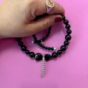 INCANTEVOLE -  Chocker flessibile    in onice con tennis argento