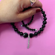 INCANTEVOLE -  Chocker flessibile    in onice con tennis argento