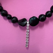 INCANTEVOLE -  Chocker flessibile    in onice con tennis argento