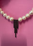 INCANTEVOLE -  Chocker flessibile  di perle con  Cascata di tennis argento  black