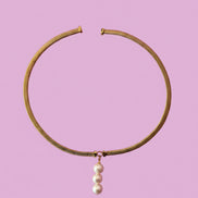 Collier Slim Tubogas con 3 perle round