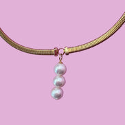 Collier Slim Tubogas con 3 perle round