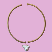 Collana Slim Tubogas argento 925 con perla barocca