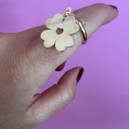 Anello CHANCE - quadrifoglio medio con cuore traforato