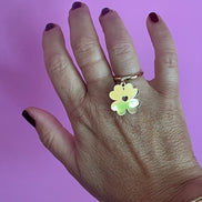Anello CHANCE - quadrifoglio medio con cuore traforato