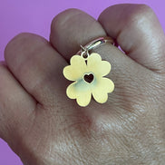 Anello CHANCE - quadrifoglio medio con cuore traforato