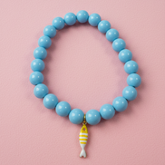Bracciale Bisette - JAIPUR  OCEANO   turchese  con charm pesciolino a righe