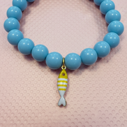 Bracciale Bisette - JAIPUR  OCEANO   turchese  con charm pesciolino a righe