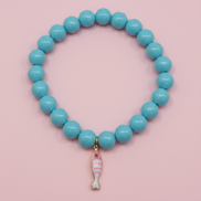 Bracciale Bisette - JAIPUR  OCEANO   turchese  con charm pesciolino a righe