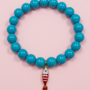 Bracciale Bisette - JAIPUR  OCEANO   turchese  con charm pesciolino a righe
