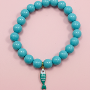 Bracciale Bisette - JAIPUR  OCEANO   turchese  con charm pesciolino a righe