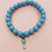 Bracciale Bisette - JAIPUR  OCEANO   turchese  con charm pesciolino a righe