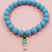 Bracciale Bisette - JAIPUR  OCEANO   turchese  con charm pesciolino a righe