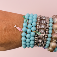 Bracciale Bisette - JAIPUR  OCEANO   turchese  con charm pesciolino a righe