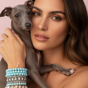 Bracciale Bisette - JAIPUR  OCEANO   turchese  con charm pesciolino a righe