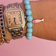 Bracciale Bisette - JAIPUR  OCEANO   turchese  con charm pesciolino a righe